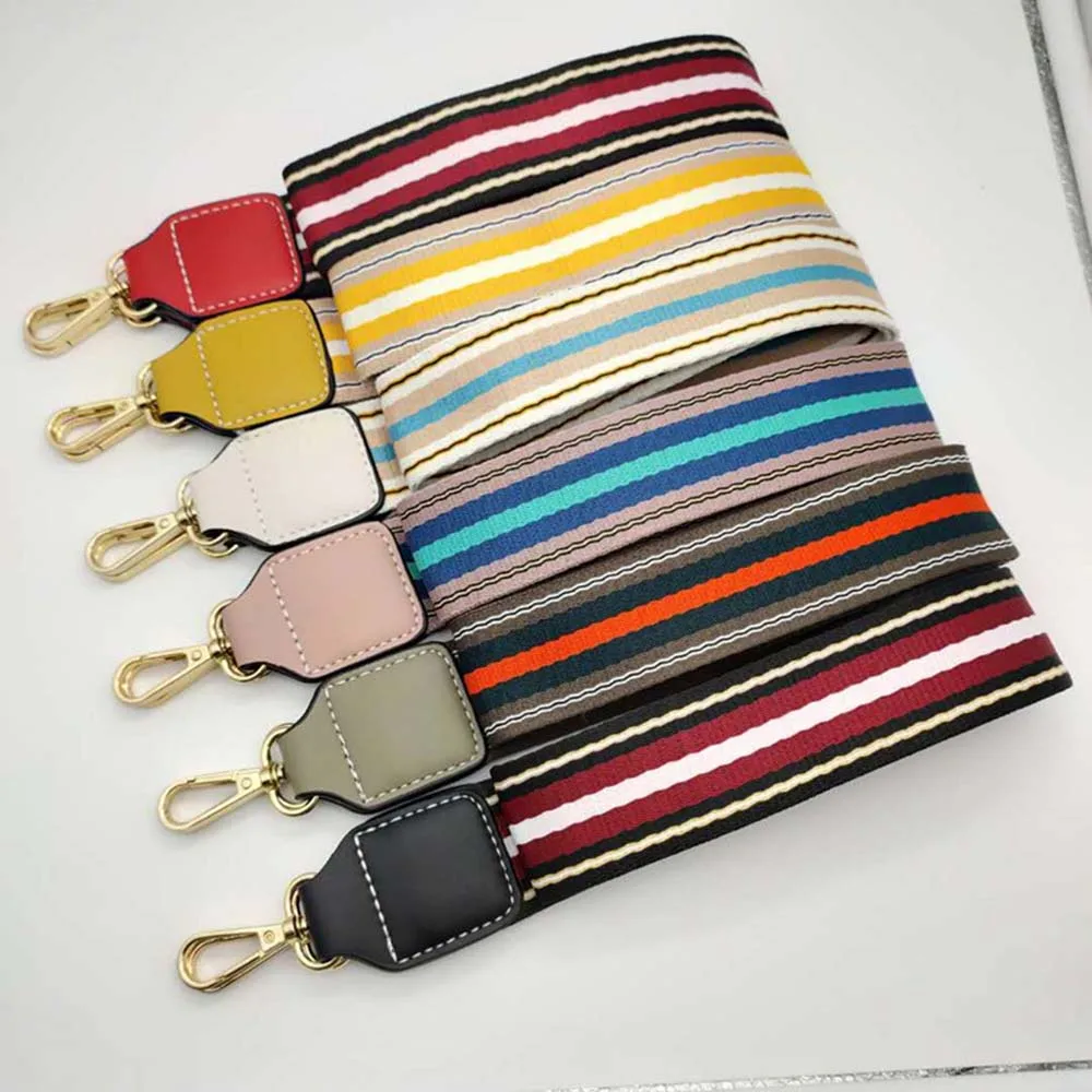 

5pcs Beautiful 90cm Top Grade Fabric Color Stripe Cotton Tape Bag Shoulder Strap Braid Accessories Craft Handmade