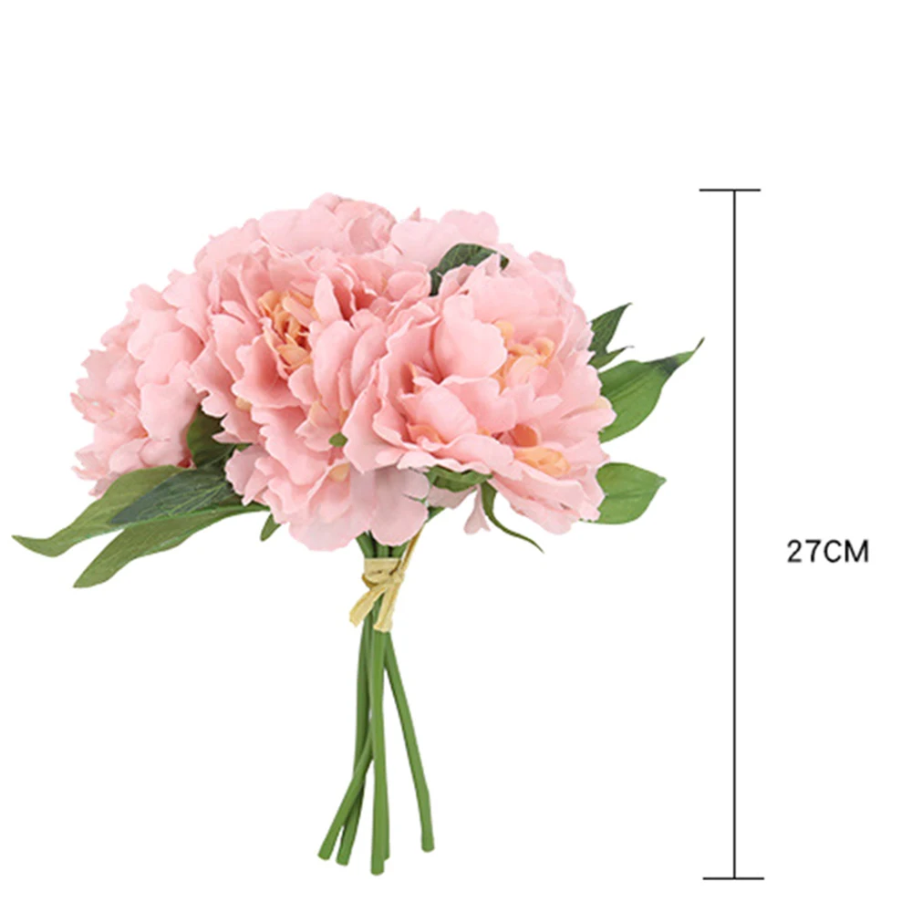 5 голов/букет Шелковый Искусственные цветы Пион гортензии Свадебный букет латекс