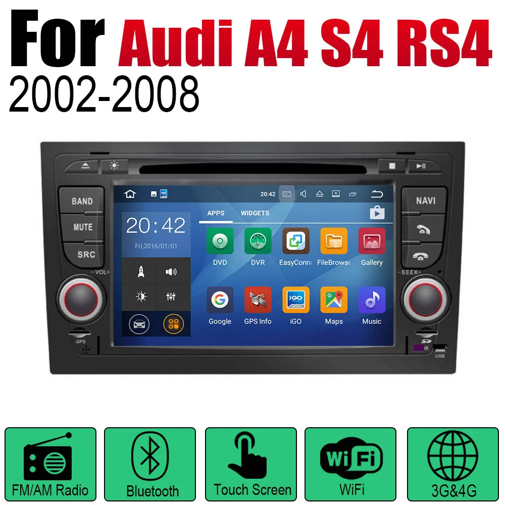 Автомобильный мультимедийный плеер Android радио для Audi A4 S4 RS4 8E 8H 2002~ 2008 MMI DVD gps Navi навигационная карта Авто Аудио BT стерео