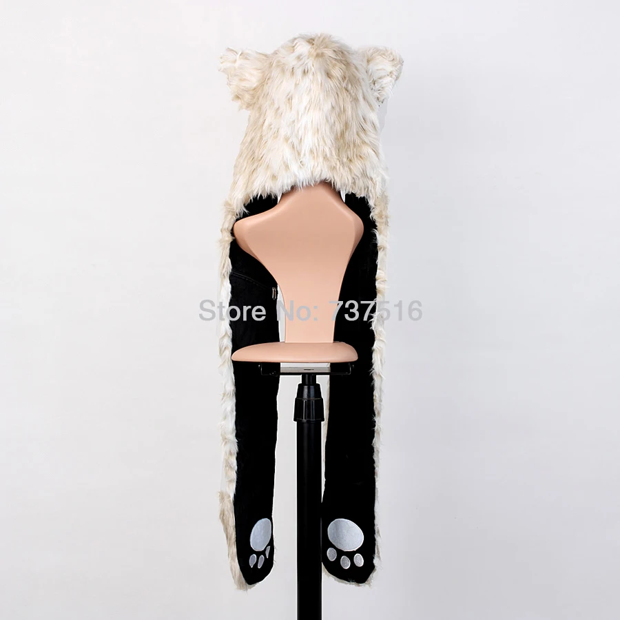 НОВАЯ шапка с капюшоном из искусственного меха набивным животным 3 в 1 Функция