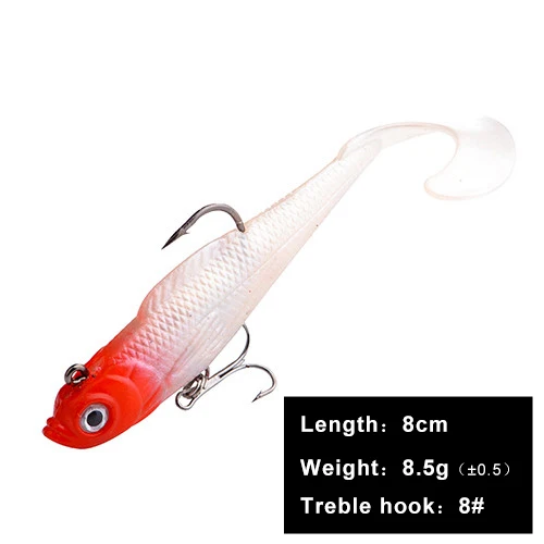 548 8cm FISHKING 1 шт. 8/10 см приманки мягкие приманки с 3D глаза тройными крючками приманки stackle мягкие приманки для приманки тройные Крючки и рыболовные принадлежности - Цвет: 548 8cm
