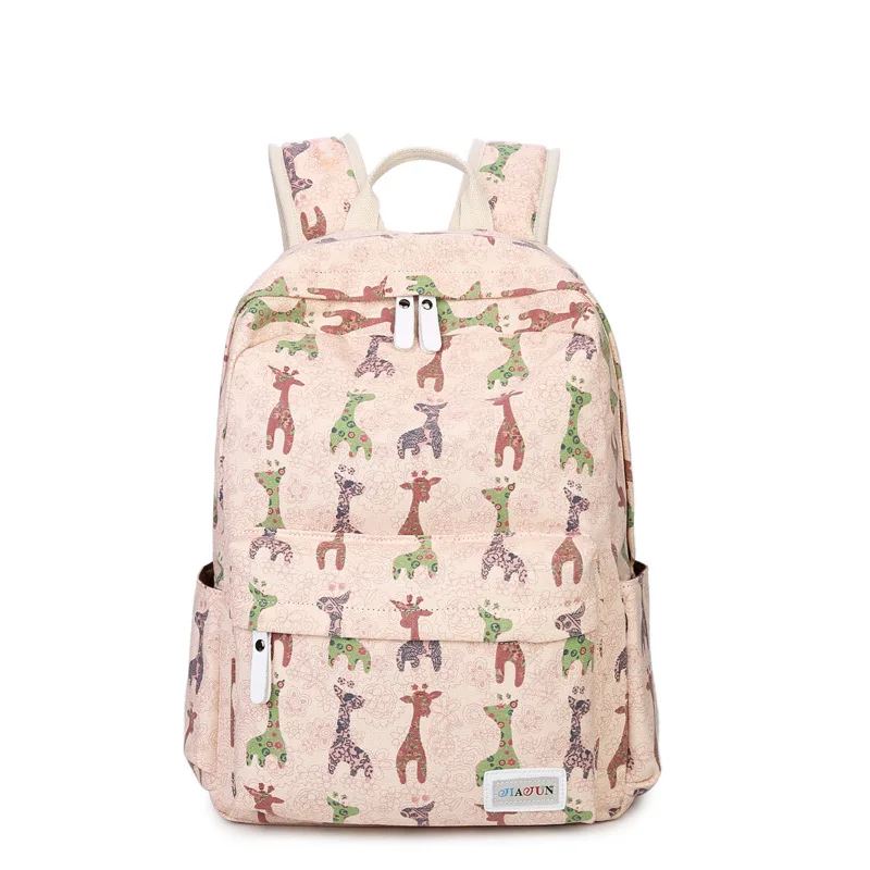 Холщовый Рюкзак с принтом женский милый школьный рюкзак для девочек подростков