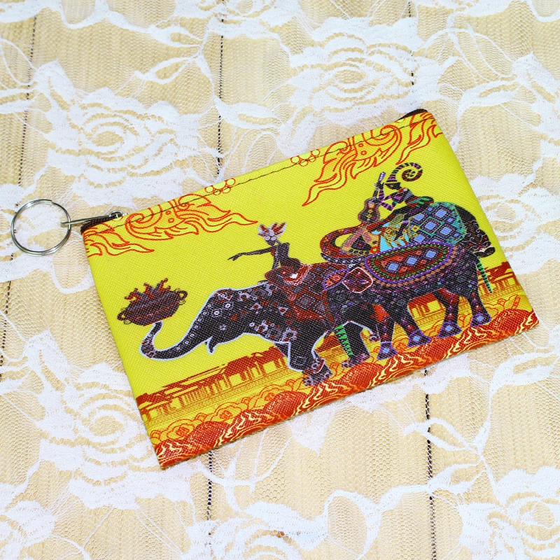 Женские кошельки с принтом слона кошелек для монет на молнии Женский мелочи
