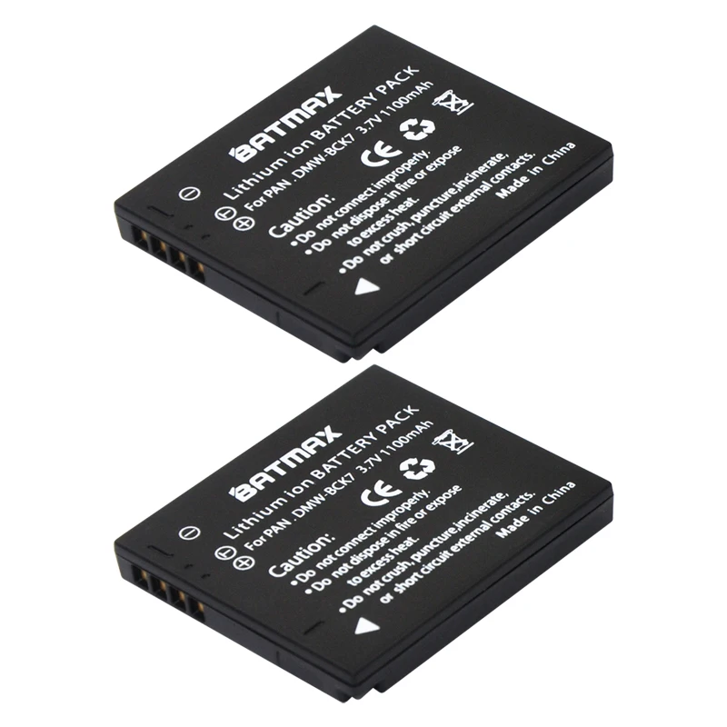 Аккумуляторная батарея Batmax BCK7 2 шт. аккумуляторная для Panasonic Lumix DMCFH2 DMC FH4 FH5 FH6 FH25 FH27