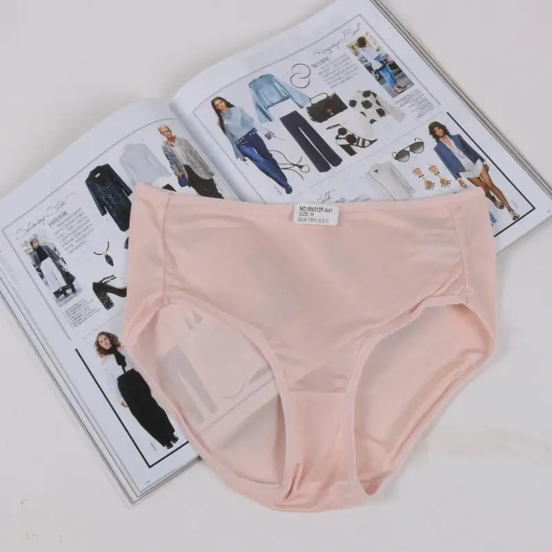 Pink Guiyi, 9 цветов, для девушек,, натуральный шелк, кружево, сексуальное, романтичное нижнее белье, фиолетовое, для молодых девушек, нижнее белье, сумка, бедра, средняя посадка, трусы, штаны - Цвет: Pink