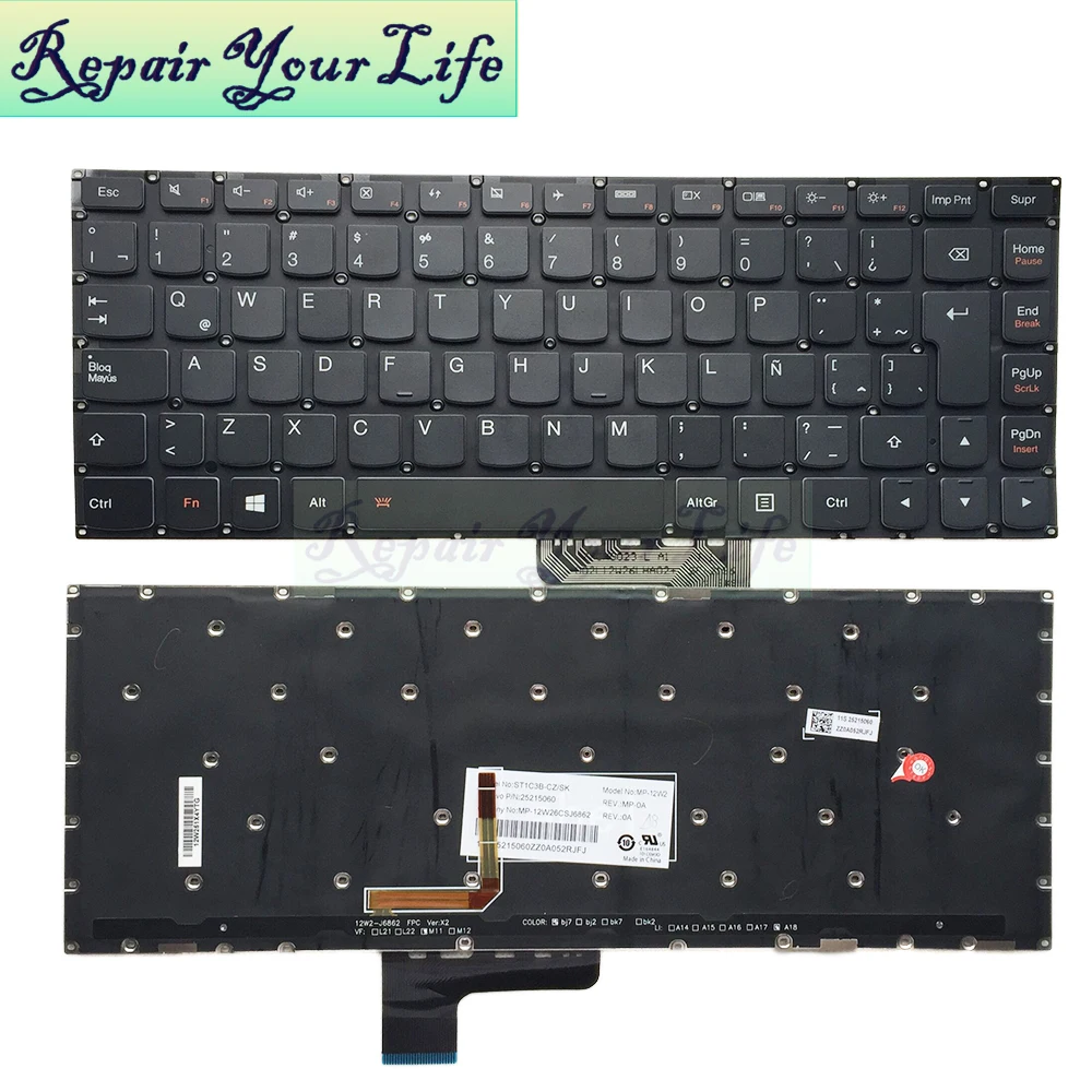 Клавиатура для ноутбука Lenovo yoga 2 13 LA латиноамериканская раскладка подсветка