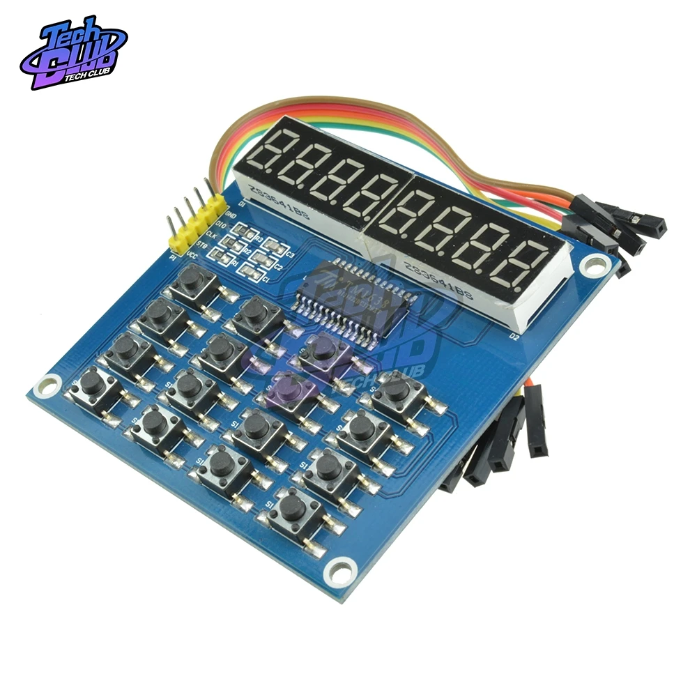 3 проводной TM1638 цифровой светодиодный дисплей 8 битная цифровая трубка Board16