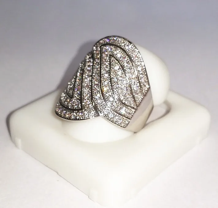 choucong Pave set 100PCS Stone 5A Zircon stone 10KT White Gold Filled Wedding Band Ring For Women Sz 5-11 Gift | Украшения и