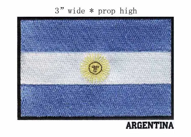 Argentina 7B 7,62 см в ширину, 1 шт., нашивка с флагом страны, нашивка в полоску, Вышитый Флаг ЕС, США, Ливана, тактические военные нашивки с железом, армейская аппликация - Цвет: Argentina 7B