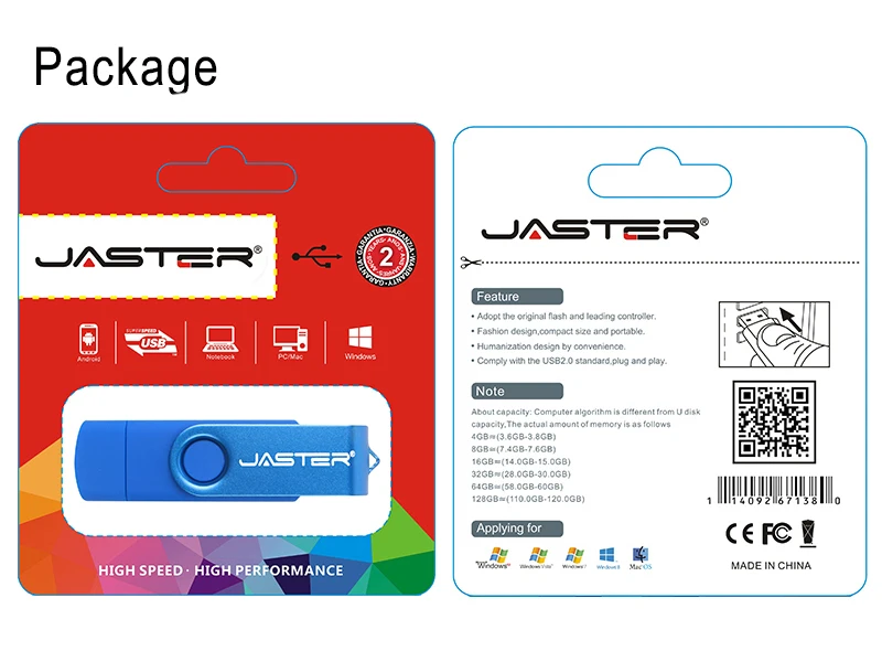 JASTER's best OTG USB флэш-накопитель usb 2,0 stick 64G ручка-накопитель смартфон Флешка(, 5 штук бесплатно журнал
