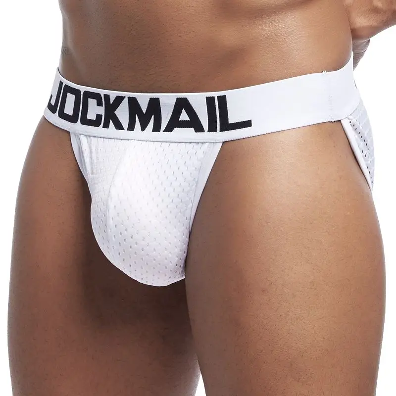 JOCKMAIL Сетчатое мужское бикини гей нижнее белье сексуальные мужские трусы cuecas