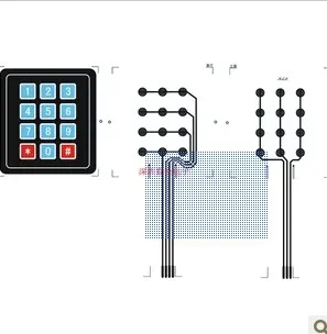 3*4 matrix keyboard пленочная клавиатура microcontroller shenzhen расширенная панель управления