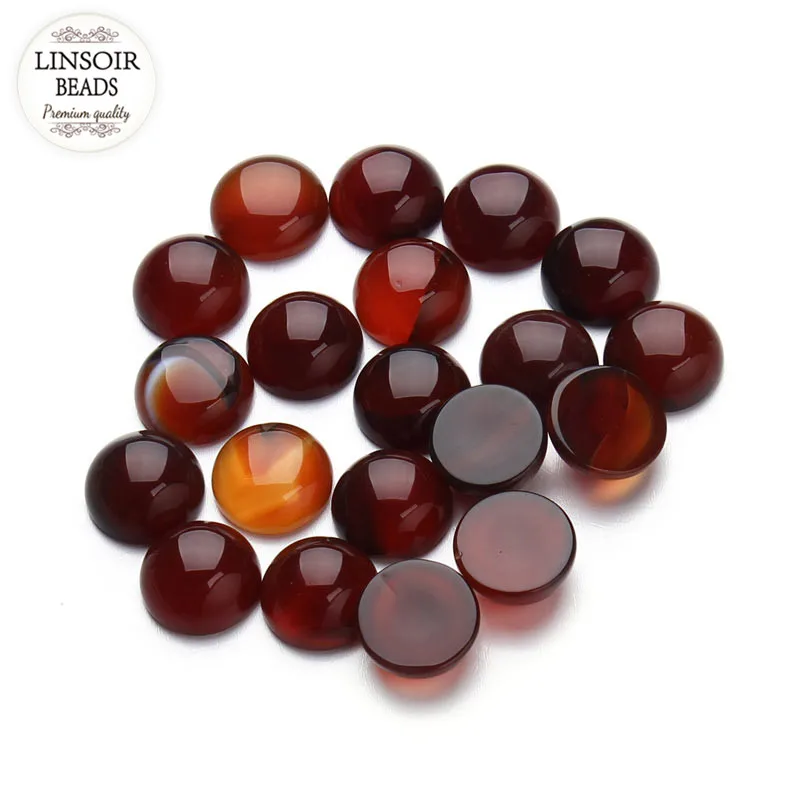 

20pcs/pack Flatback Round Agates Loose Stone Cabochons Beads For Necklace Pendant 8/10/12mm Natural Stone Scrapbook Beads F3094