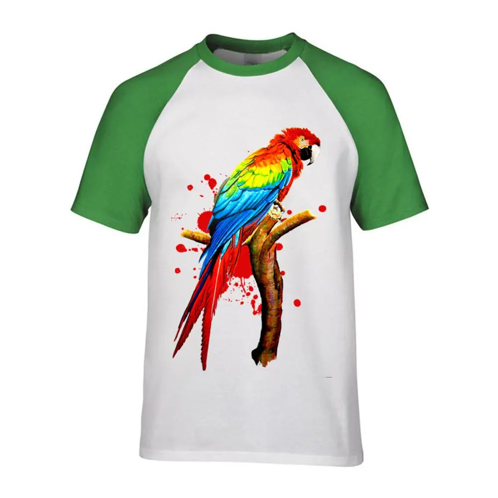 Мужская футболка с коротким рукавом Parrot Pet Macaw Exotic Bird круглым вырезом лето 2019 |
