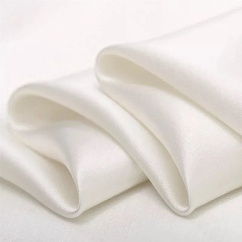 

14 mm 108 cm Elastic Silk Satin Fabric 95% mulberry silk 5% spandex natural off white color 42'' width 10 meters wholesale ES5