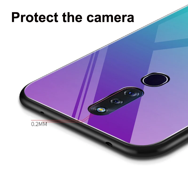Чехол для OPPO F11 Pro однотонный чехол телефона из закаленного стекла F11Pro с
