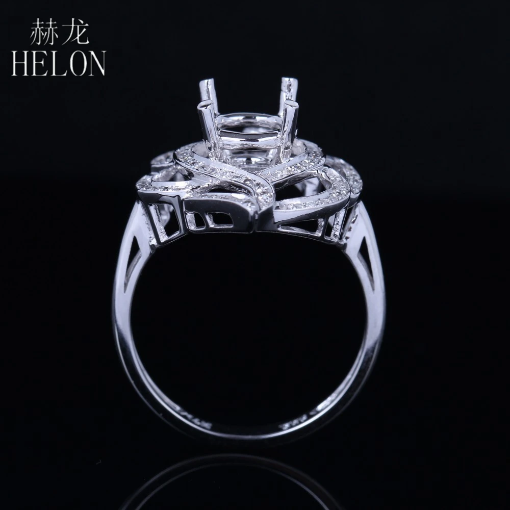 HELON, 7,75-8,75 мм, круглая огранка, Стерлинговое Серебро, 925 натуральные бриллианты, полукрепление, кольцо для женщин, Цветок, свадьба, модное, хорошее ювелирное изделие, кольцо