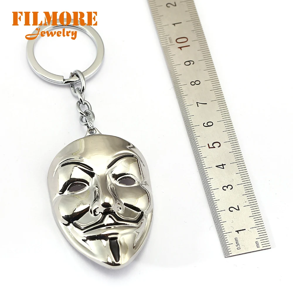 Filmore новый дизайн фильм V for Vendetta брелок анонимная Маска Гая MetalCar для ключей