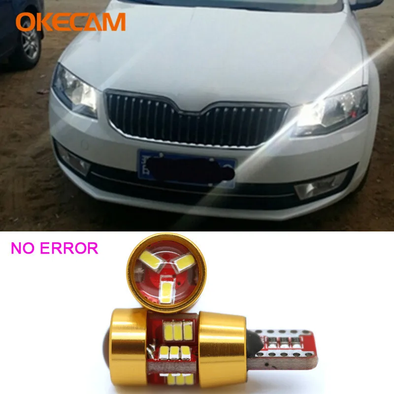 

2 шсветодиодный, Автомобильные светодиодные лампы Canbus T10 W5W 3014 27SMD для Skoda Octavia A5 A7 2 Fabia Rapid Superb Yeti
