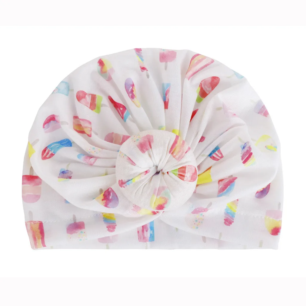 Модная шапка для новорожденных девочек и мальчиков облегающая шапочка с принтом