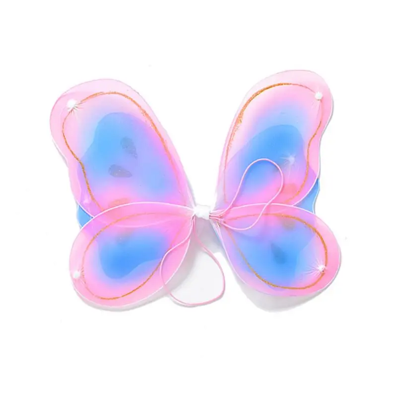 

4Pcs Butterfly Wings Set Kids Girls Fairy Double Layers Tutu Skirt Wing Magic Wand Headband Petticoats Clothes Party Costume