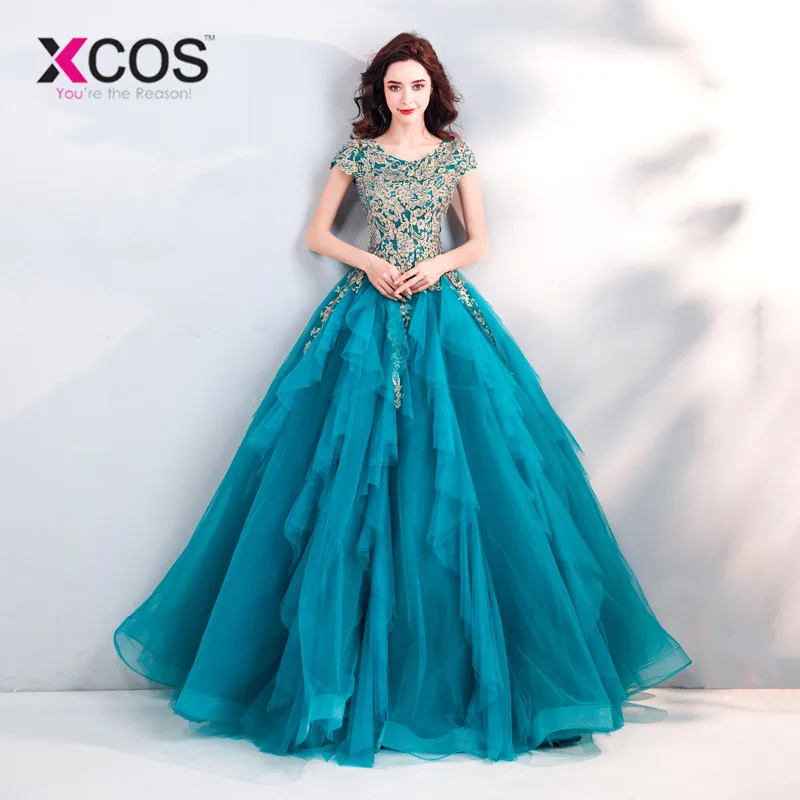 XCOS новый охотник зеленый Пышные Кружева Мать невесты платья 2019 аппликации жениха
