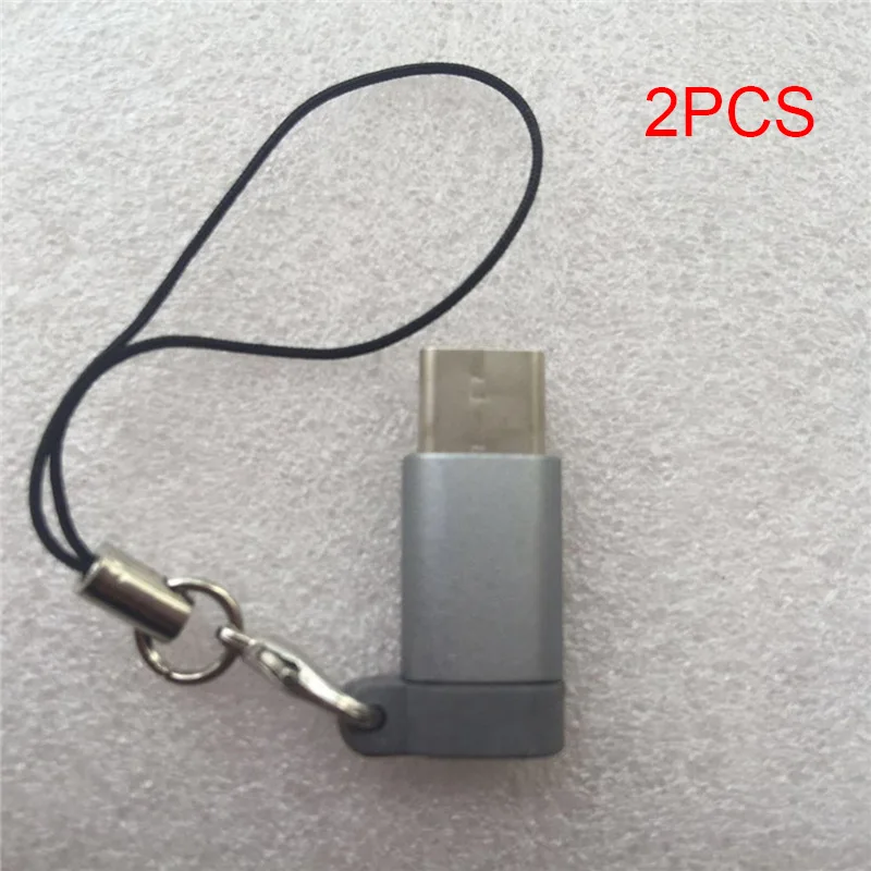 Etmakit 2 шт. USB Type C к Micro адаптеру алюминиевый конвертирующий разъем с брелком для
