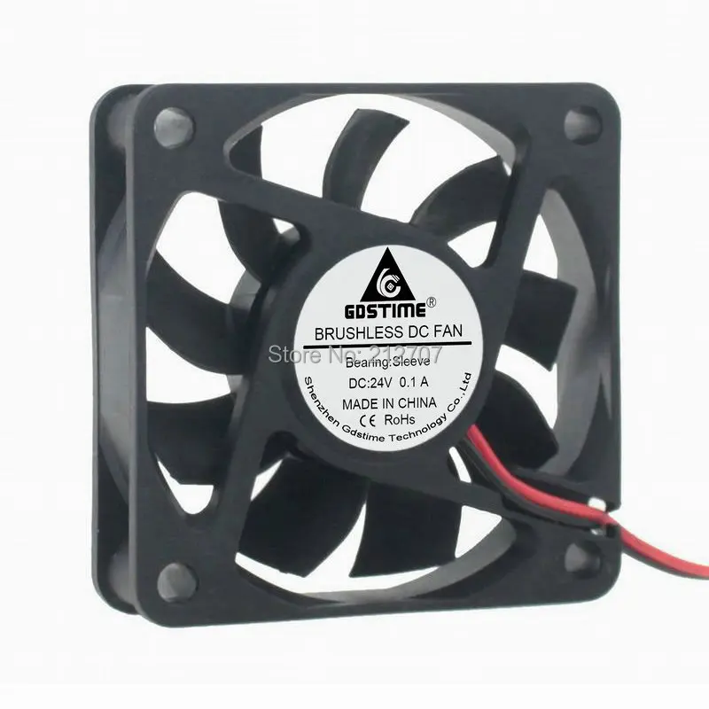 10 шт. Gdstime DC охлаждающий вентилятор Радиатор 6015 24 В 2pin 6 см 60 мм 60x60x15 мм|fan radiator|dc cooling