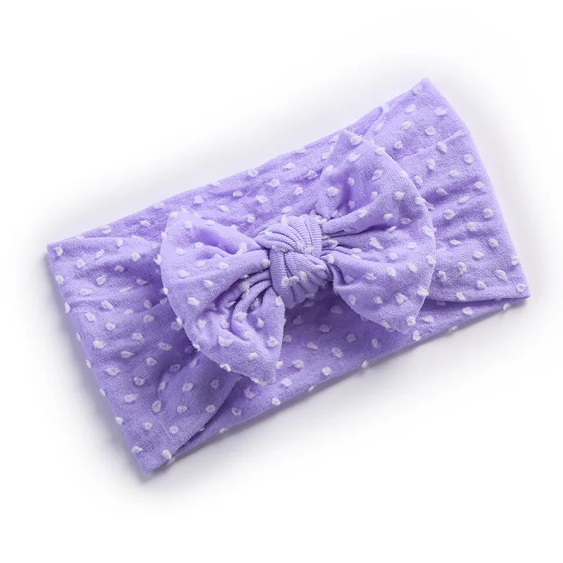 Повязка на голову с узлом в горошек, очень мягкая и растяжимая, для младенцев и девочек, бантики для волос, тюрбан HB366S.