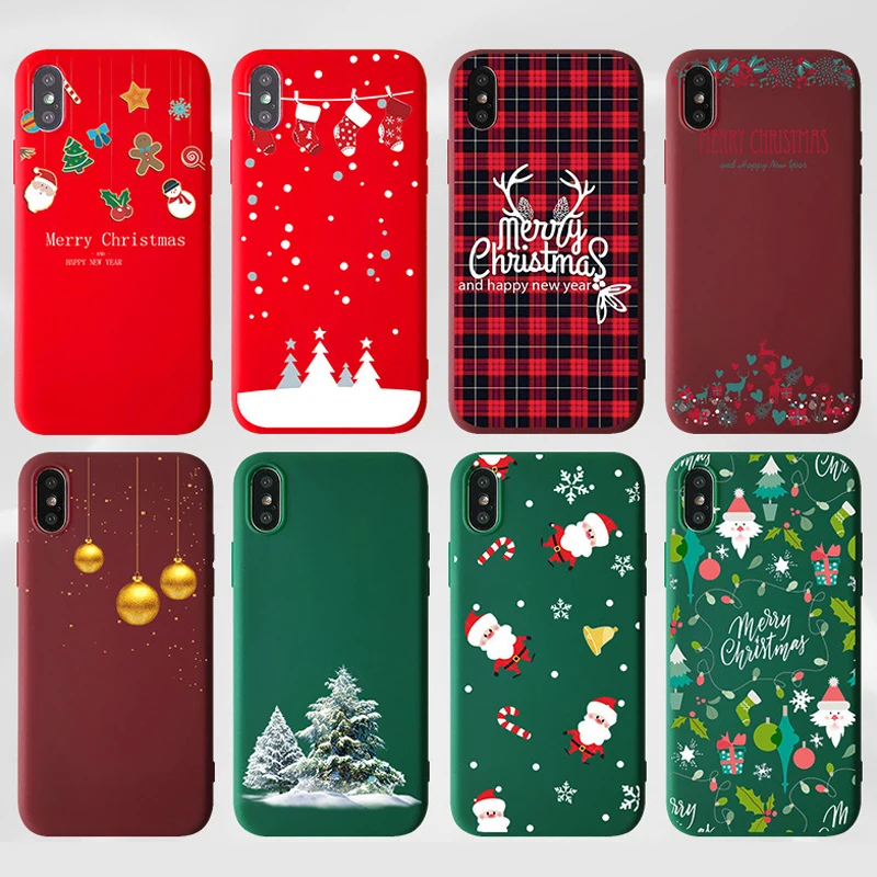 Merry Christmas Phone Case For iPhone 6 6s 7 8 Plus X XR XS Max Cute Cartoon Santa Claus Elk Soft TPU Cover wholesale |