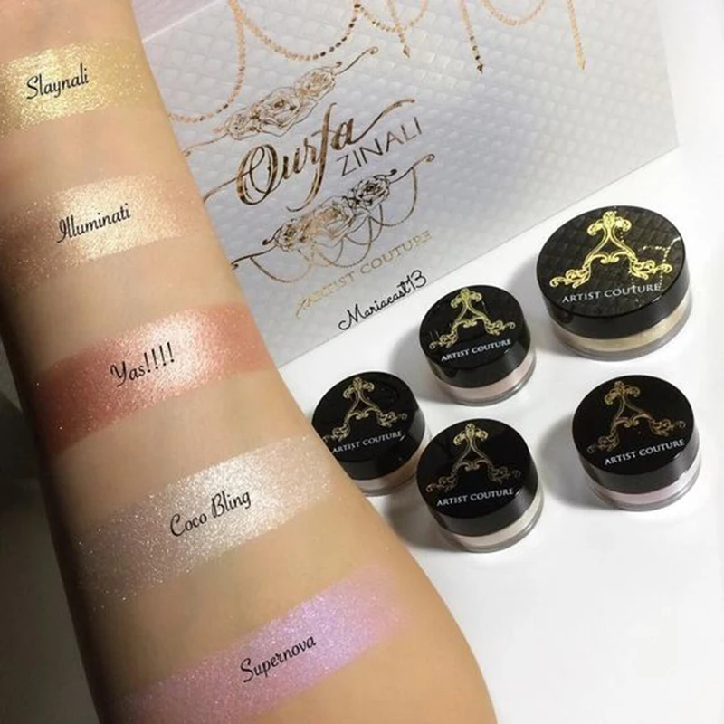 

Authentic Artist Couture Diamond Glow Powder Highlighter 19 color Shimmer Loose Powder Highlighter Illuminator contouring makeup