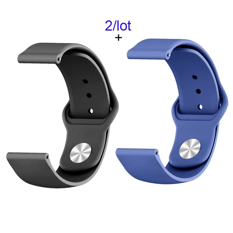 Black-Blue 22 мм силиконовый браслет ремешок для Xiaomi Amazfit GTR 47 мм Pace Stratos ремешок для samsung gear S3 Galaxy 46 мм ремешок для часов - Цвет: Black-Blue