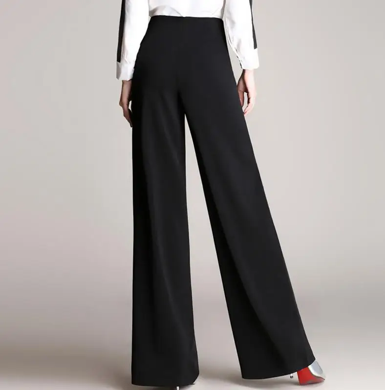 

new high waist wide leg pants wild women trousers loose leisure solid pants