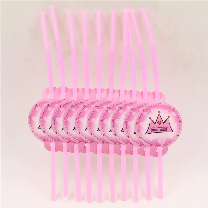 В розовая Корона тема принадлежности для соломинок в стиле принцессы маленьких