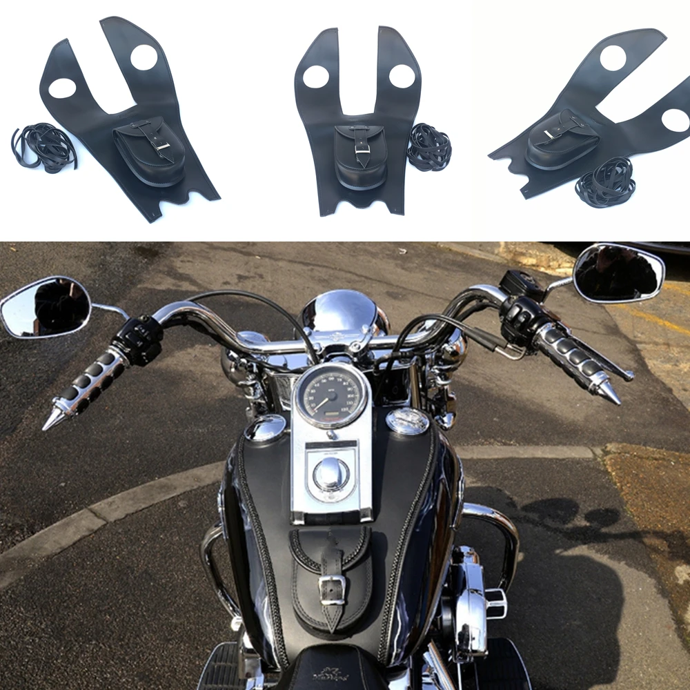 PU бак Панель с мешком для Harley Softail Fatboy наследия Делюкс Кожа бака Крышка Pad Chap