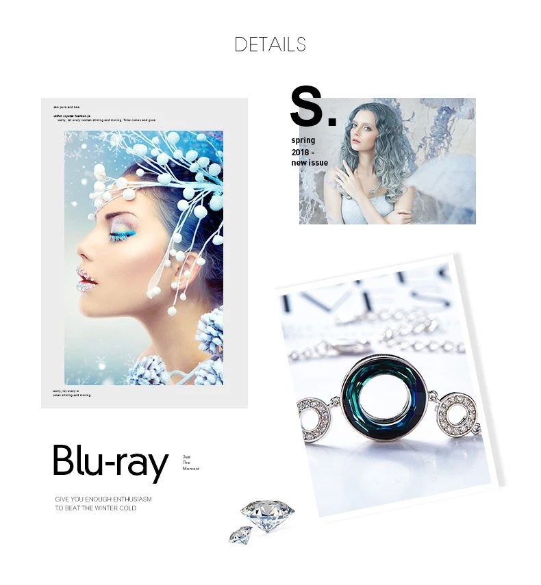 Warme Farben Кристалл от Swarovski браслеты женские корейские звенья цепи личности круг браслет модные ювелирные изделия браслеты подарок