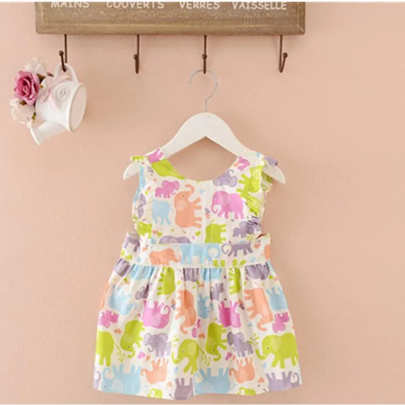 Платье для маленьких девочек летнее пляжное платье с цветочным принтом вечерние