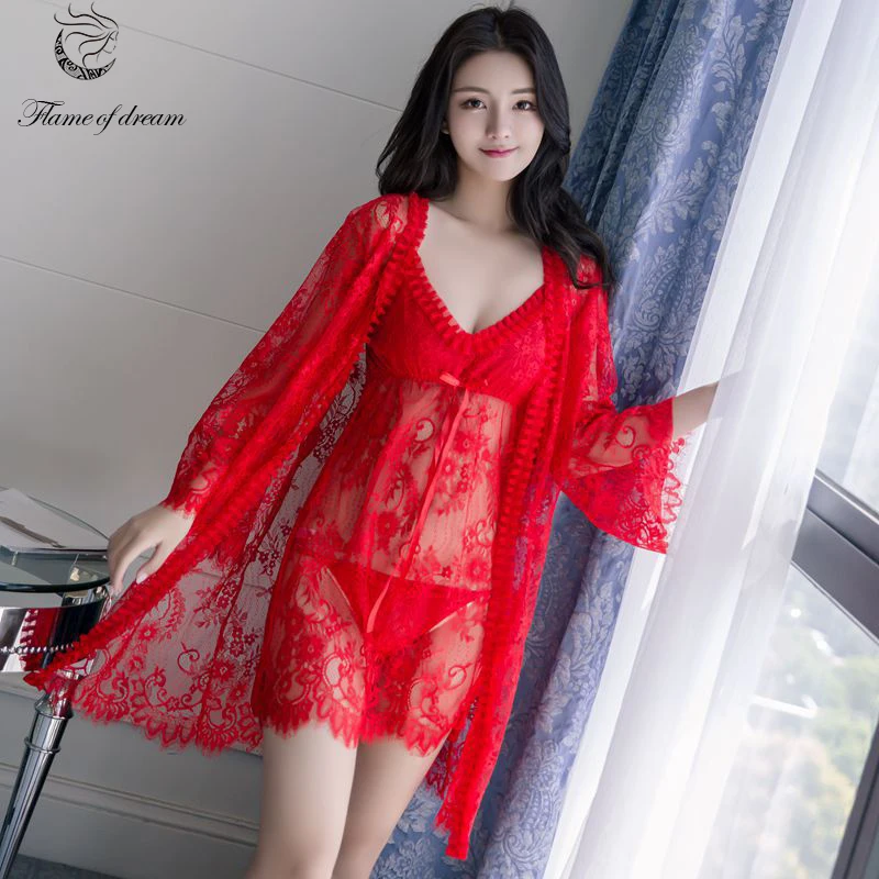 Халат женский кружевной комплект из 2 предметов 21 142|gown set|robe gown setgown robe set |