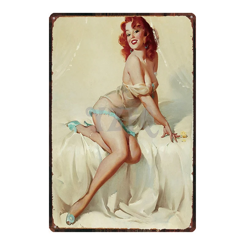Hilda размера плюс Pin Up Girl Оловянная металлическая табличка металлическая винтажная настенная паба Кафе Магазин домашний Арт Декор Железный плакат Куадрос DU-2643 - Цвет: DU2623