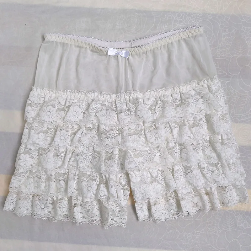 Sissy Underwear Men Boxer Shorts Mesh See through Gay Sexy Panties Fetish Exotic Lace Frilly Layer Lingerie Underpants