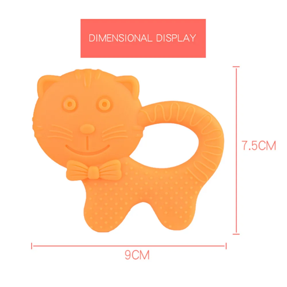 FEBUD Baby Teethers Cartoon Safety Comfort Pacified Teething Teether Chewable Newborn Silicone Solid Dental Care | Мать и ребенок