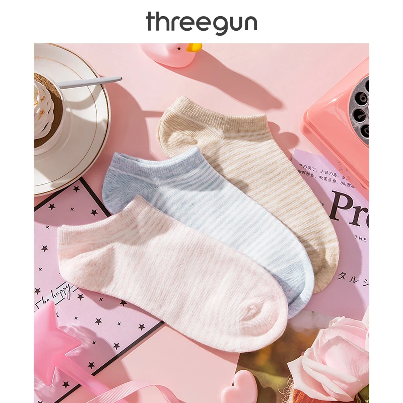 THREEGUN 3 пары детских хлопковых утепленных колготок на Для женщин носки невидимые