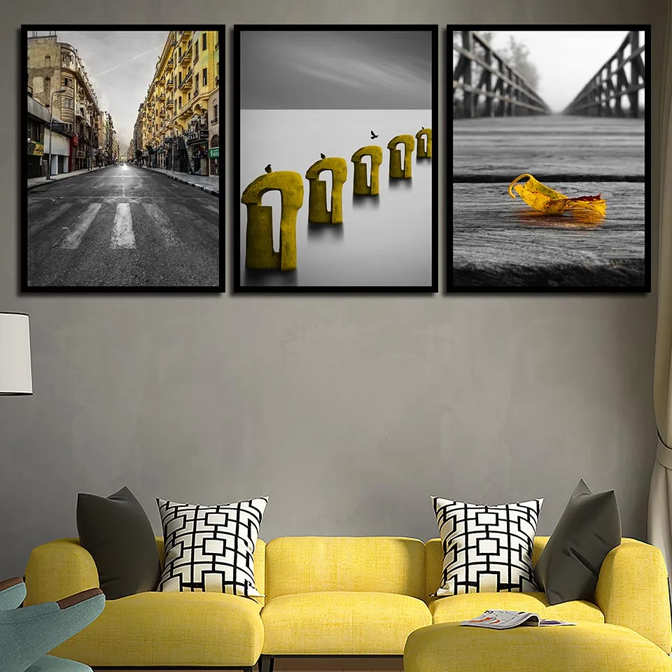 Картины на холсте Городская Улица и морская моста настенный постер в