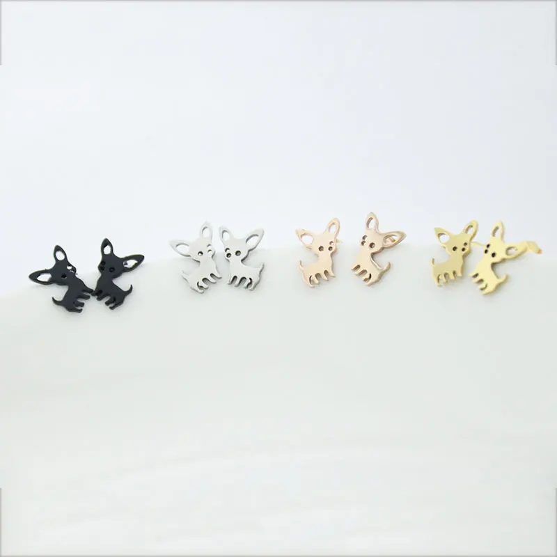 1 пара серьги гвоздики из нержавеющей стали 4 цвета|fashion stud earrings|stud earringsdog earrings |