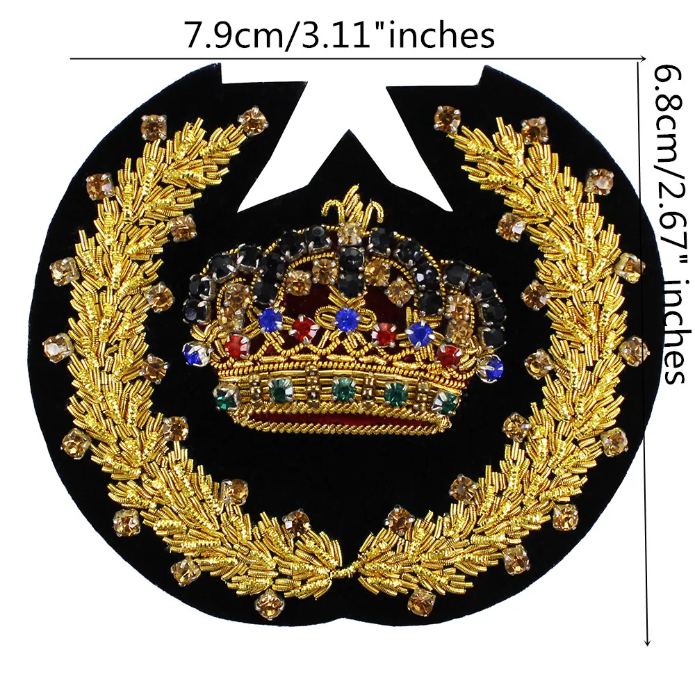 1pc Bee Crown Wreath Tiger Badge Love Heart Indian Silk Patch Beaded Applique Patches Vintage Embroidered Sewing P87 |