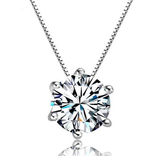 Hot Sell 925 Sterling Silver Single Chain Female Fashion Elegant Crystal Zircon Necklace Exquisite Drop Shipping | Украшения и