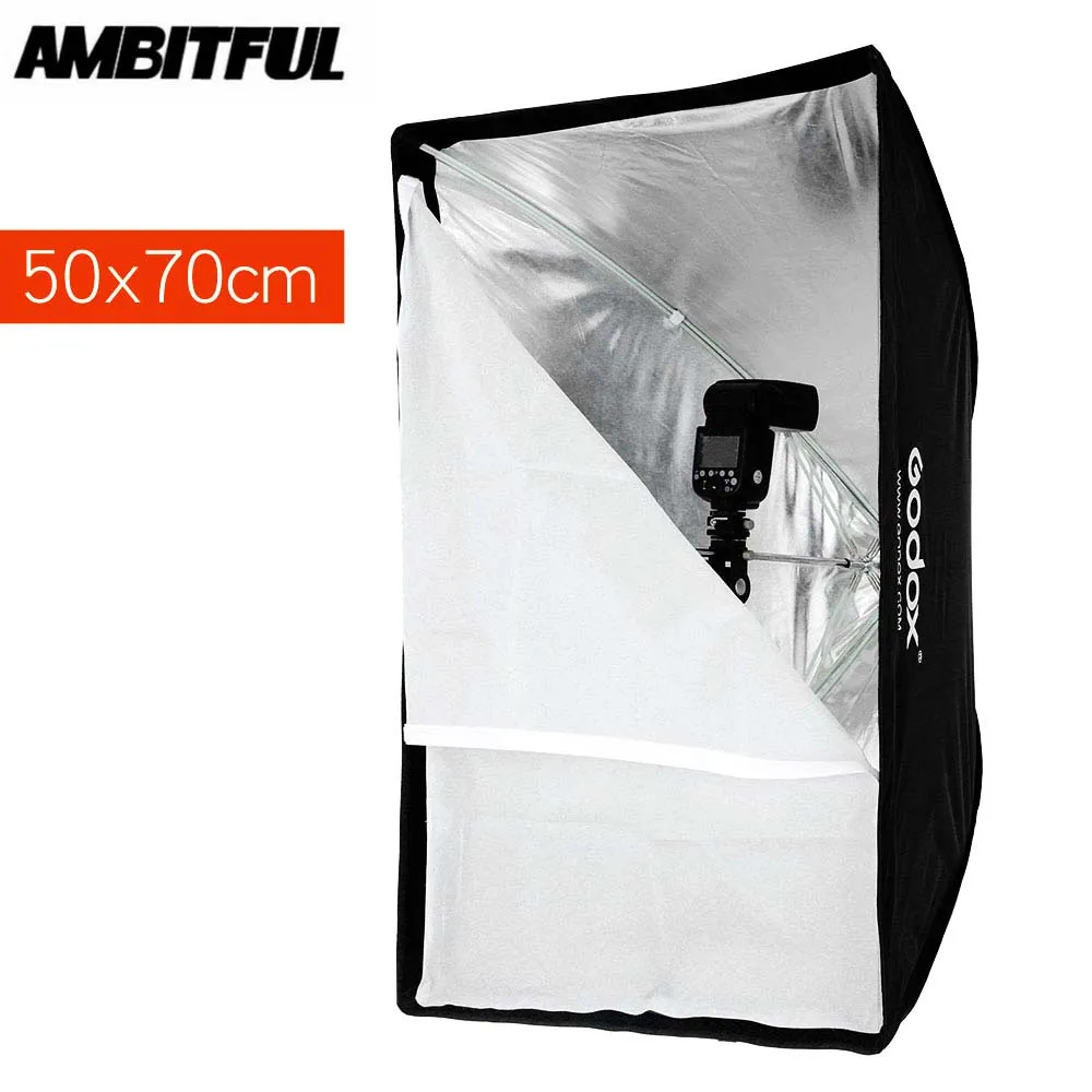 Godox портативный Зонт софтбокс 50*70 см 2"* 27" зонт-отражатель высокого качества ткань для вспышки для Speedlight