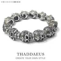 bracelets fleur de lis lily skull punk bead2017 brand fashion europe style jewelry tms bijoux gift for men women