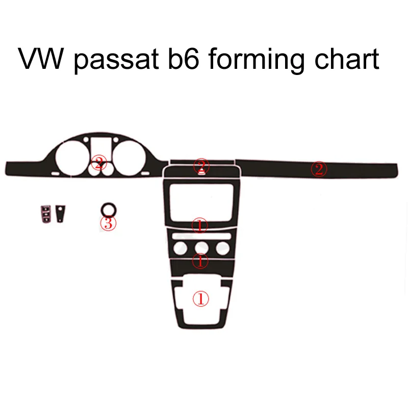 For Volkswagen VW Passat B6 Interior Central Control Panel Door Handle Carbon Fiber Stickers Decals Car styling Accessorie | Автомобили и