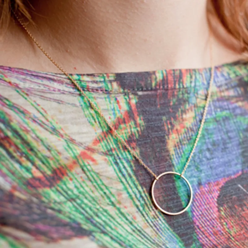 New Hot Fashion Gold Color Circle Pendant Necklace Maxi Statement Chokers Necklaces For Women Simple Jewelry x352 | Украшения и